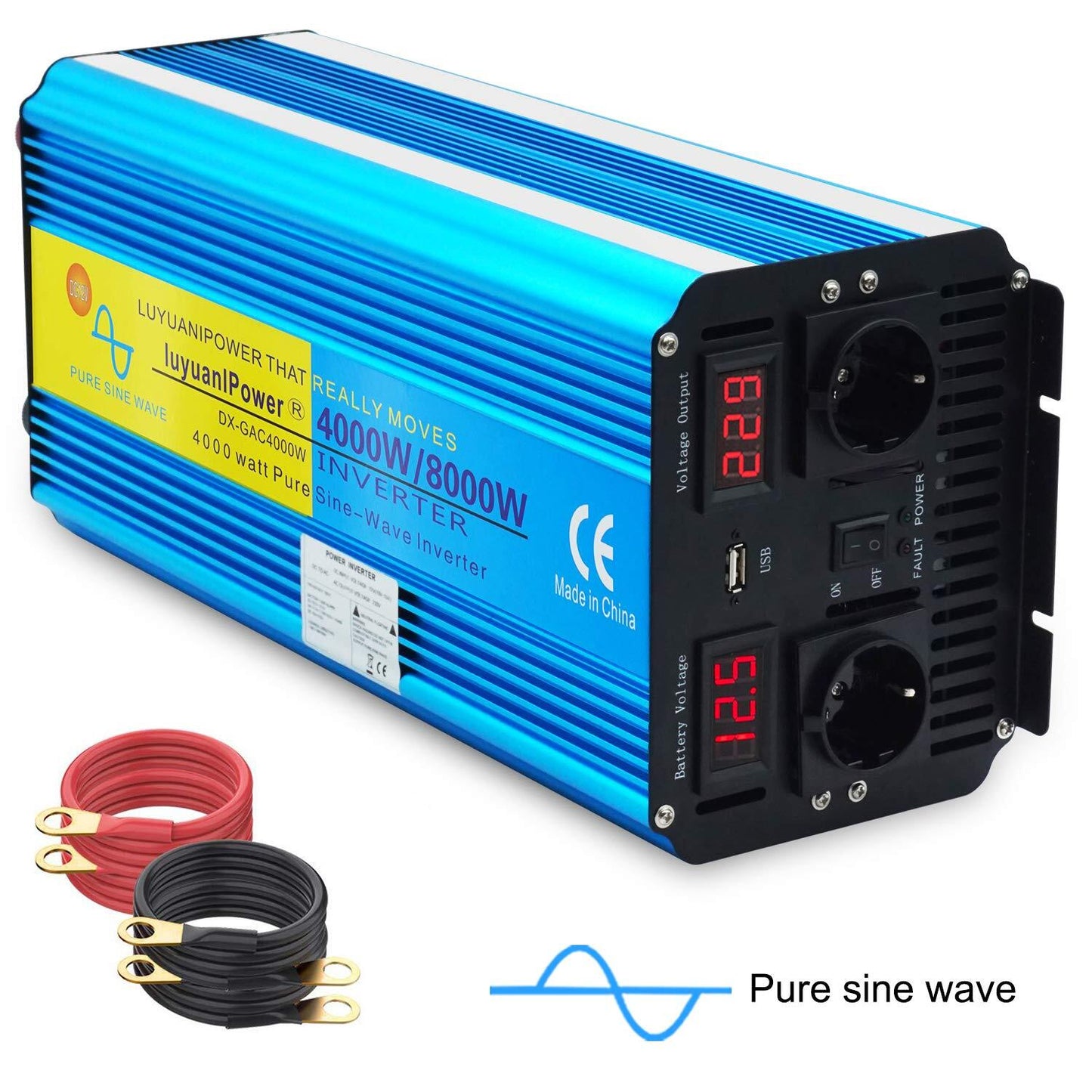 LVYUAN 4000W-8000W Pure Sine Wave Inverter DC 12V 24V AC 110V 220V Car Inverter 12v to 110v