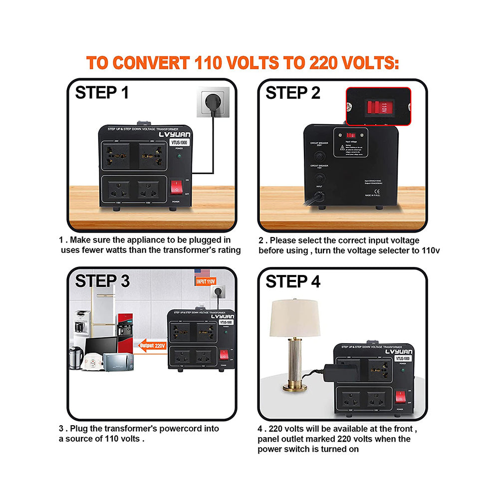 CE/UL Certified 1000W Converter – Heavy-Duty Aluminum Housing