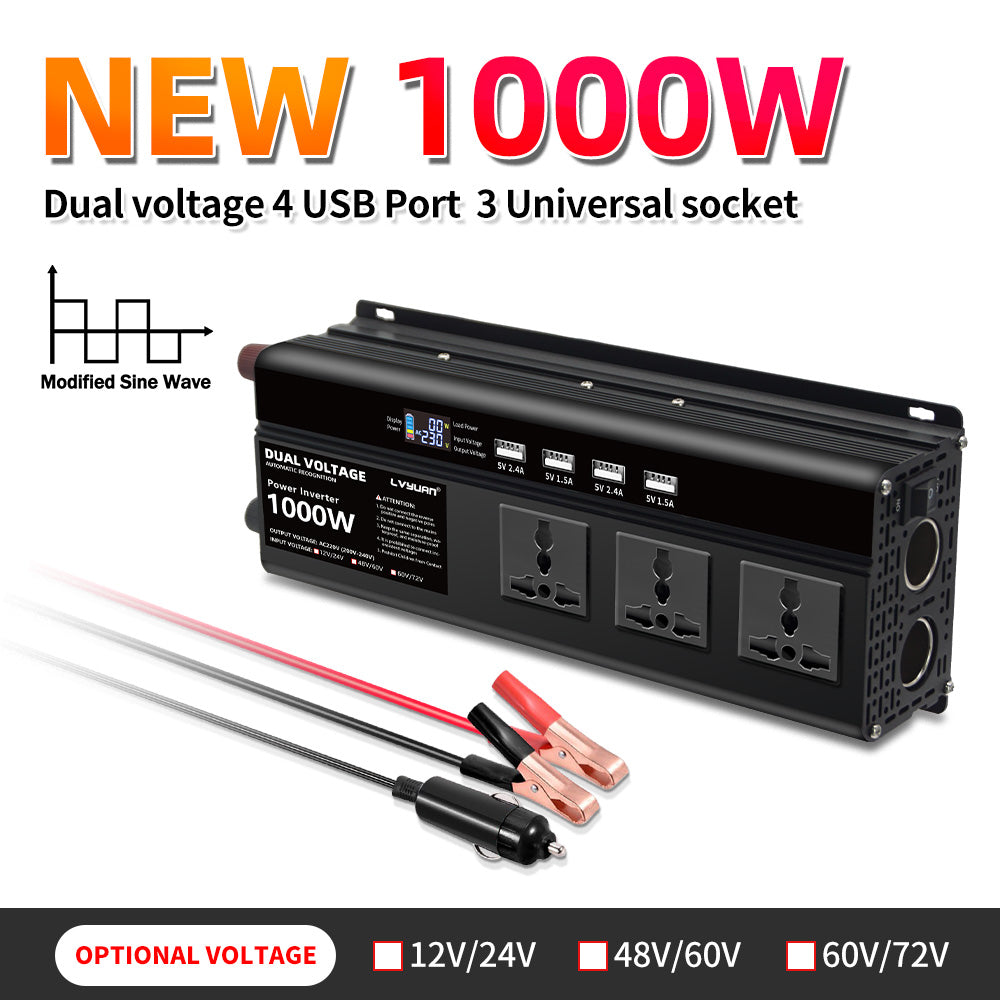 LVYUAN 1000W-2000W Dual Voltage Converter & Inverter Modified Sine Wave Inverter