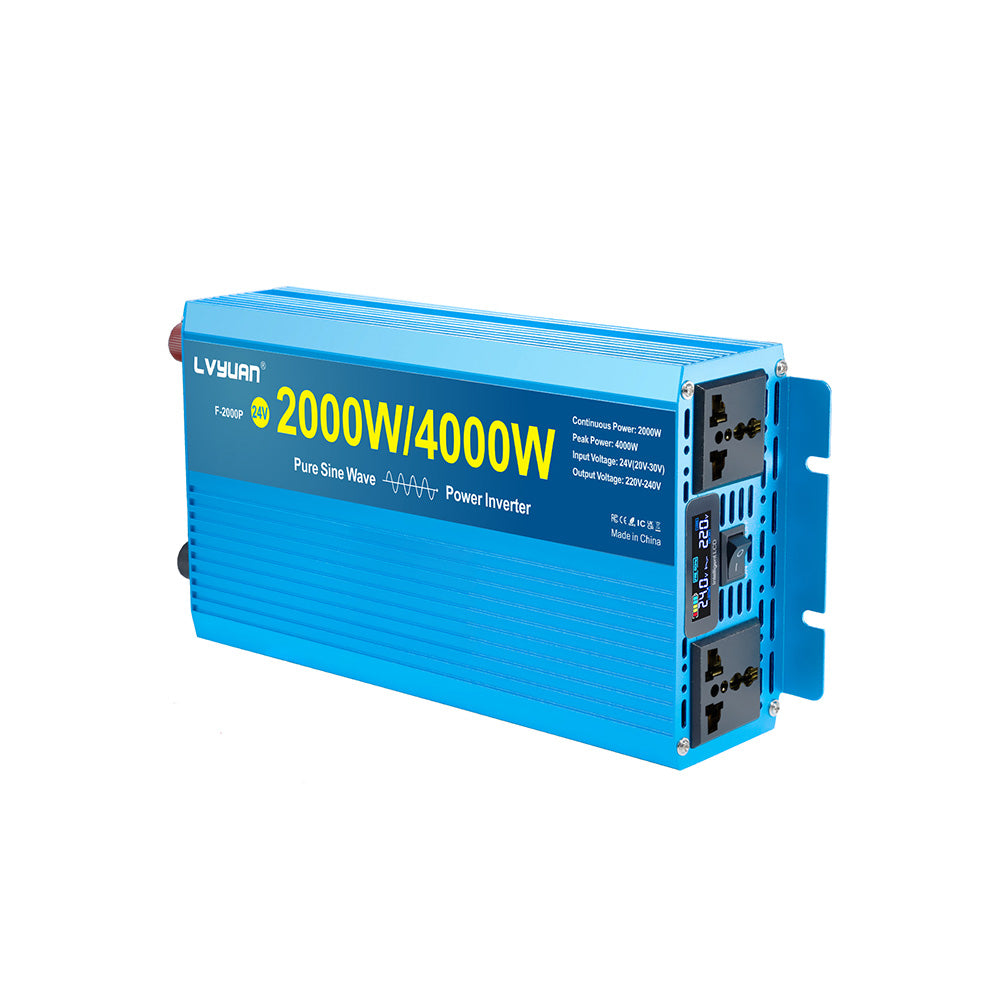 2000W Pure Sine Wave Inverter Front View – CE/UL Certified Commercial Power Conversion
