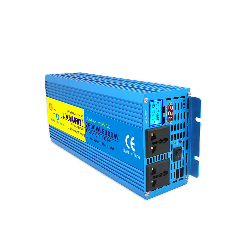 2500W Pure Sine Wave Power Inverter 12V/24V to 110V/220V