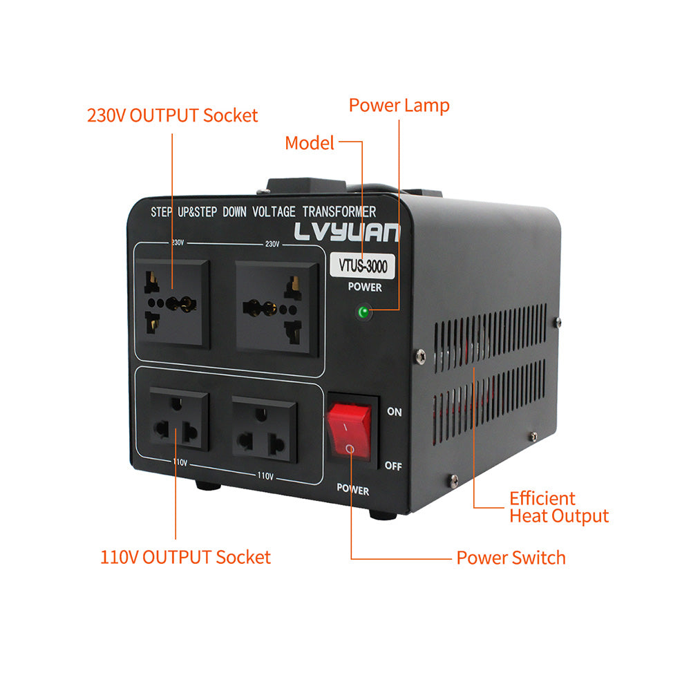 Industrial 3000W Transformer – CE/UL Certified for Home & Commercial Use