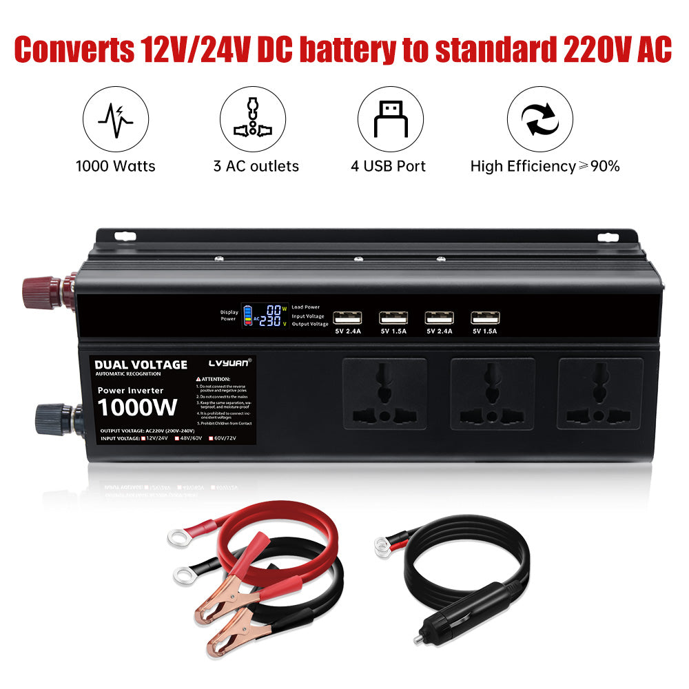 LVYUAN 1000W-2000W Dual Voltage Converter & Inverter Modified Sine Wave Inverter
