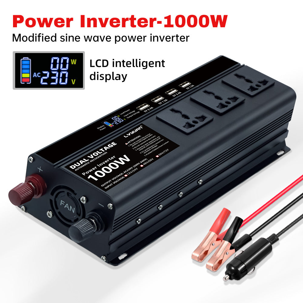 LVYUAN 1000W-2000W Dual Voltage Converter & Inverter Modified Sine Wave Inverter