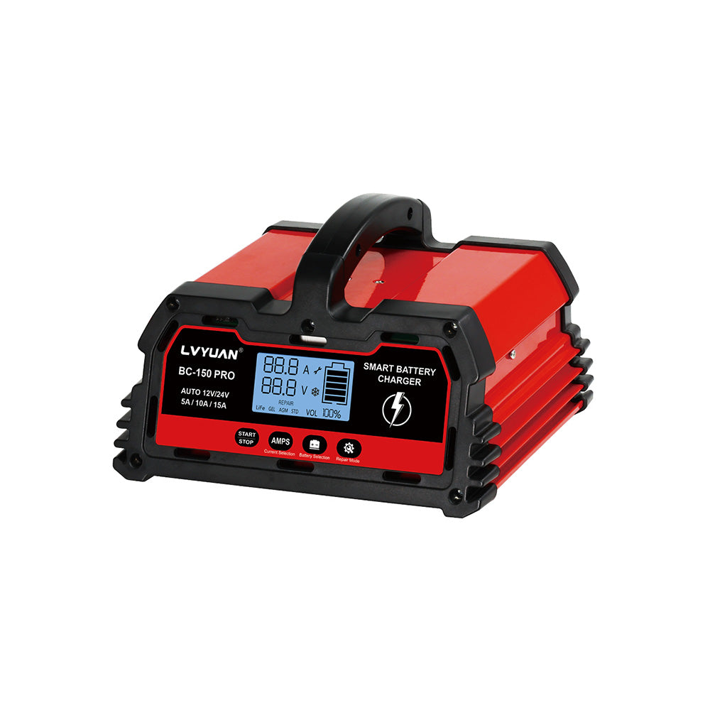 Universal 12V/24V Battery Charger for Lead Acid & Lithium Batteries - Auto Voltage Detection