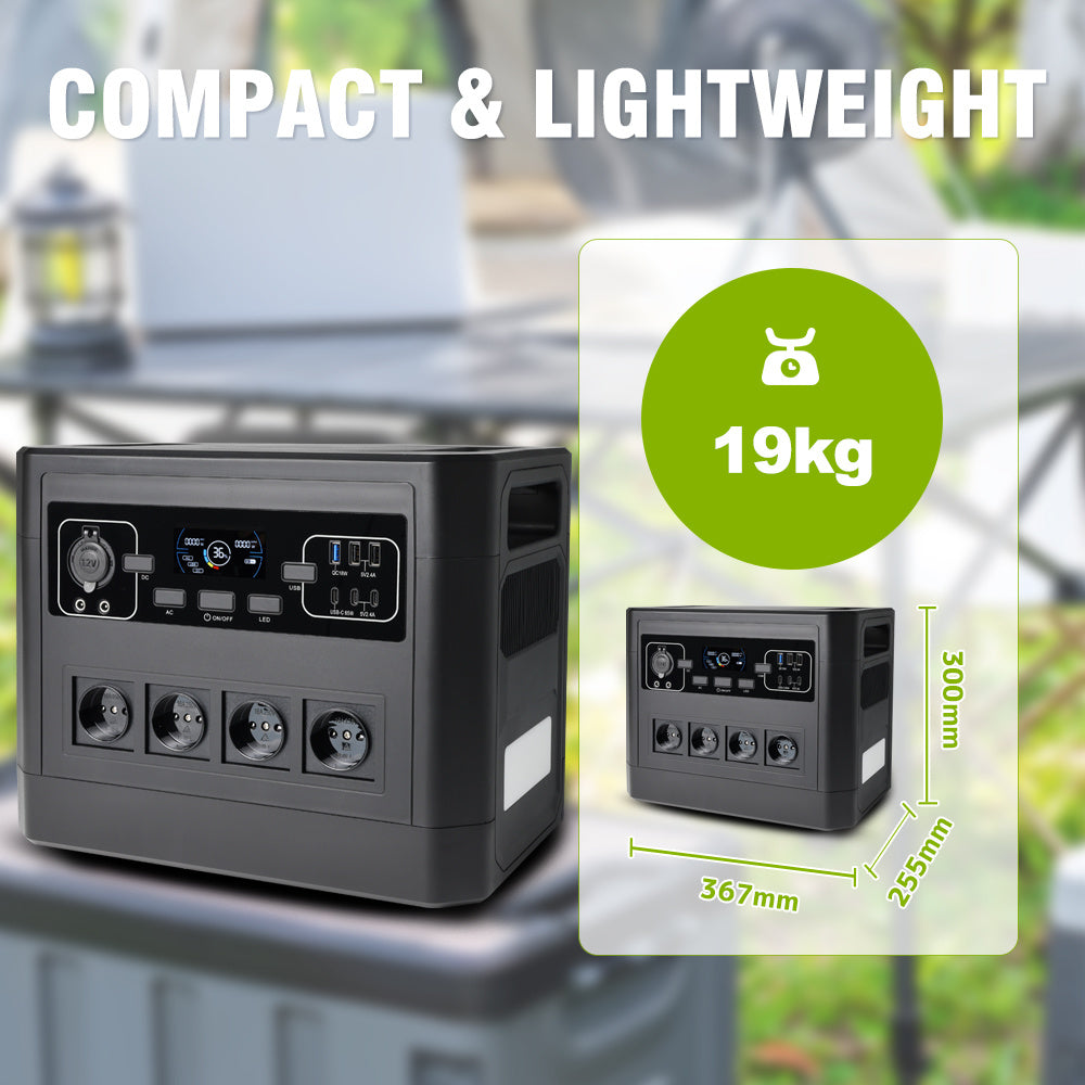 19kg Solar-Ready Power Station for Camping and Emergencies